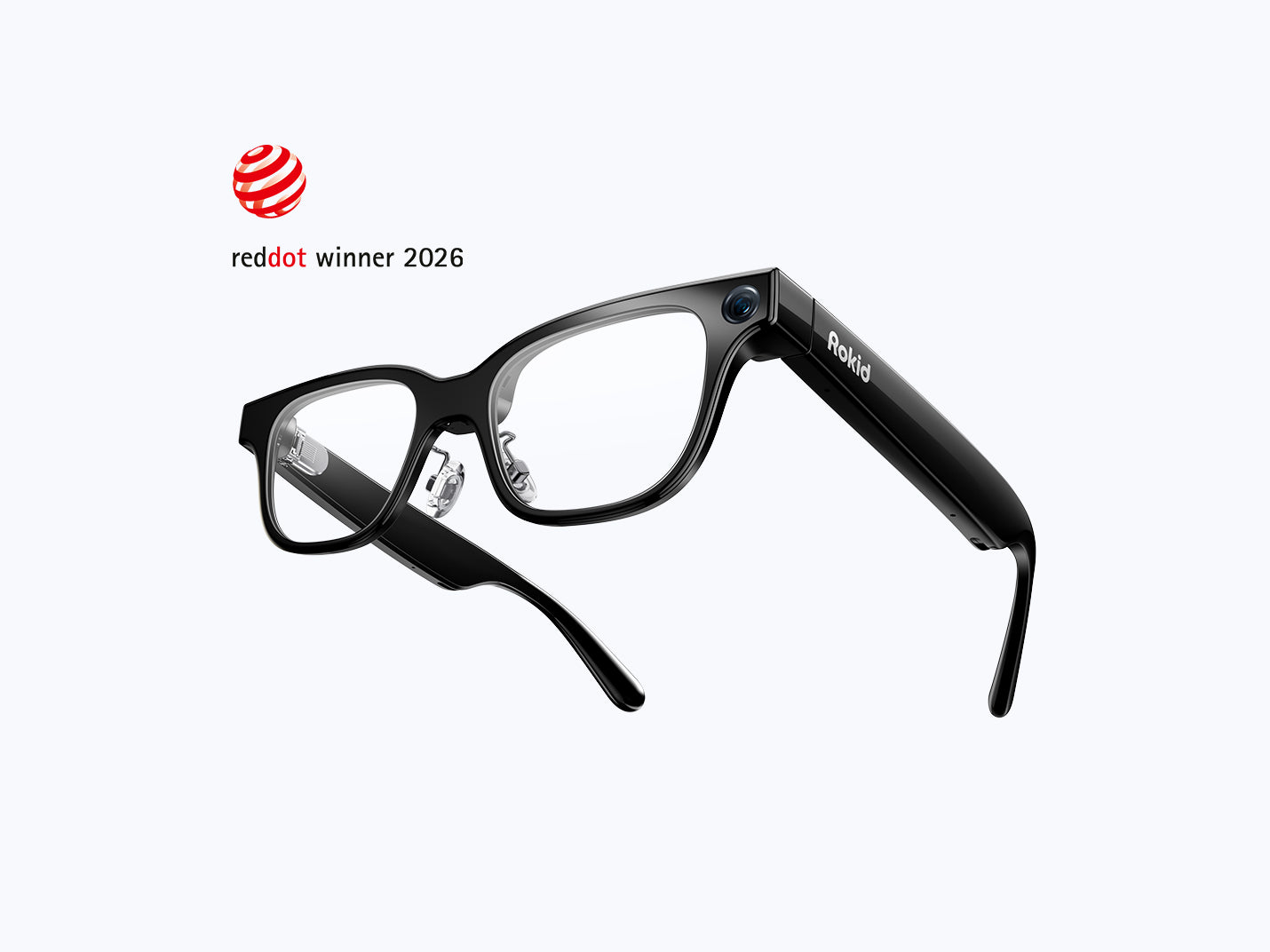 官方产品图：Rokid Glasses：把提示、翻译与第一视角采集带到现场，也把边界带到现场